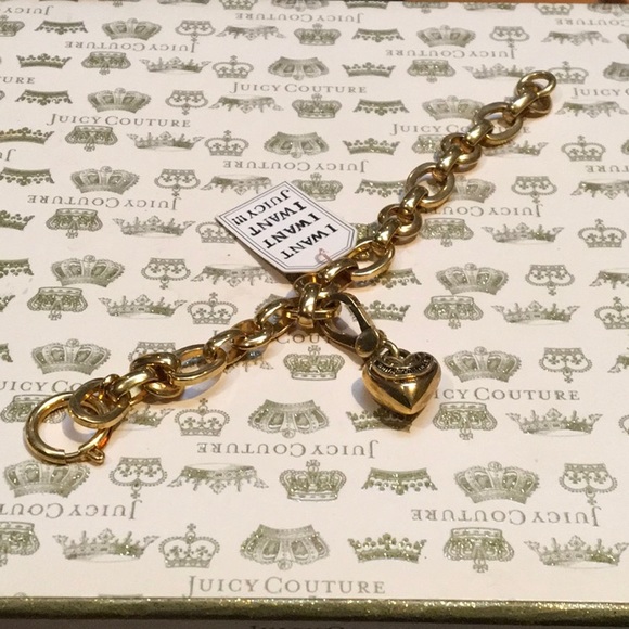 Juicy Couture bracelet gold tone link starter with charm - Picture 4 of 4